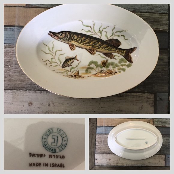 Vtg Naaman Fish  Porcelain Serving Platter Israel - Picture 1 of 5